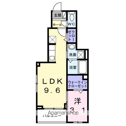 リガーレ シダミ(1LDK/1階)の間取り写真