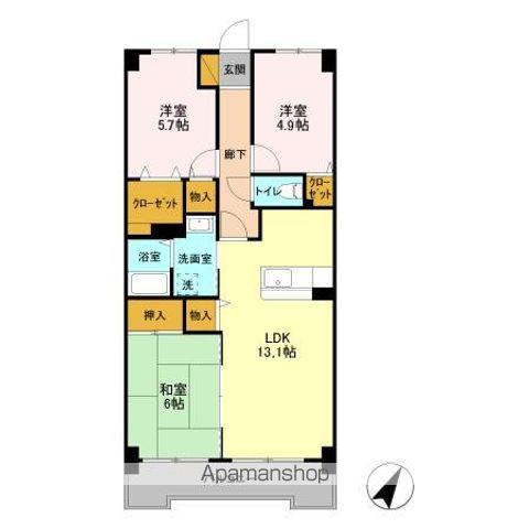 ヒロ末広 3階階 間取り