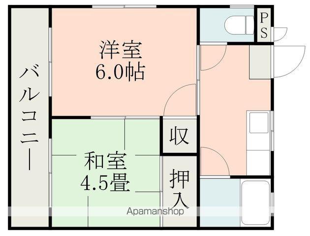 レジデンス渡鹿 B棟(2K/2階)の間取り写真