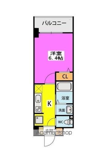 アスミール伊都(1K/2階)の間取り写真
