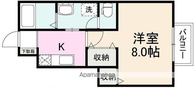 メニーフィールズB棟(1K/1階)の間取り写真