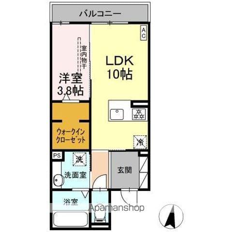 カサブランカ(1LDK/2階)の間取り写真