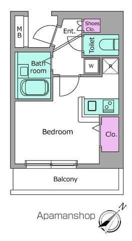 ビエラコート都立大学(ワンルーム/2階)の間取り写真