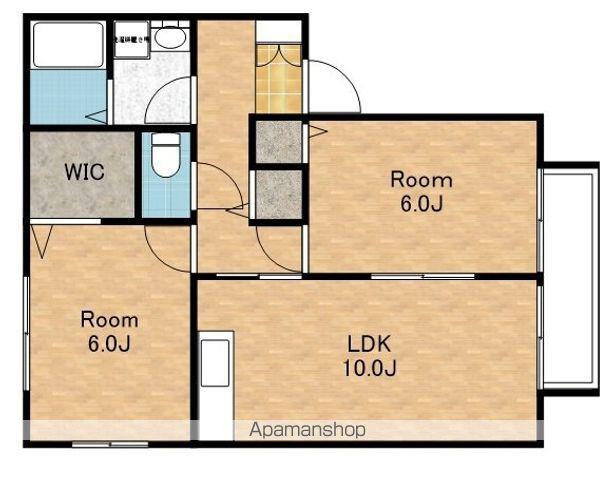 エスぺランサ日夏(2LDK/2階)の間取り写真