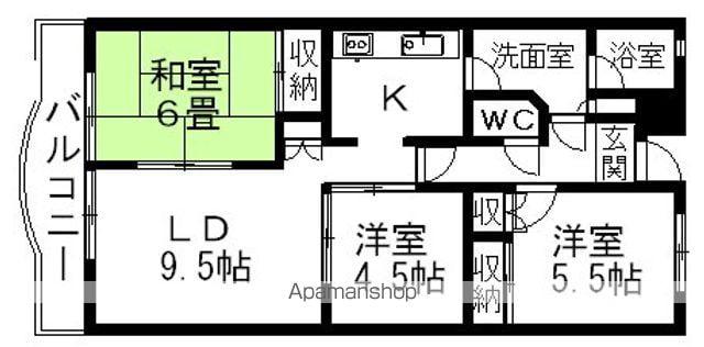 ヴィラファミール(3LDK/1階)の間取り写真