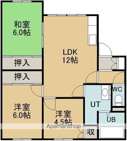 グランドハイム七重浜(3LDK/1階)の間取り写真