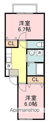 コージーコート小田原(2K/2階)の間取り写真