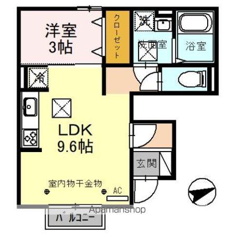アスコット(1LDK/1階)の間取り写真