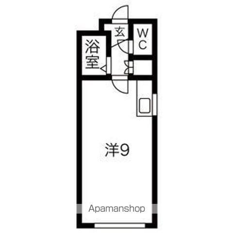 アスターMSⅠ(ワンルーム/2階)の間取り写真