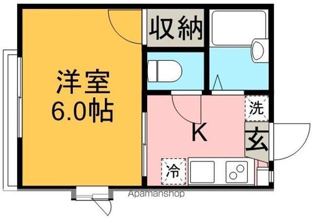 エトワールかすみ(1K/1階)の間取り写真