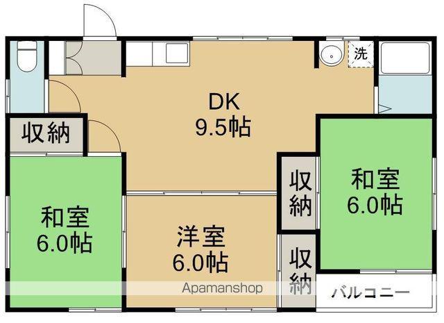 ハイツ山田C棟(3DK/2階)の間取り写真