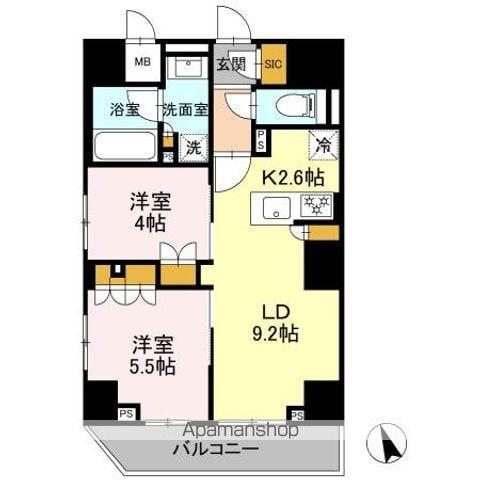リーラ品川戸越 リーラ品川戸越(2LDK/9階)の間取り写真