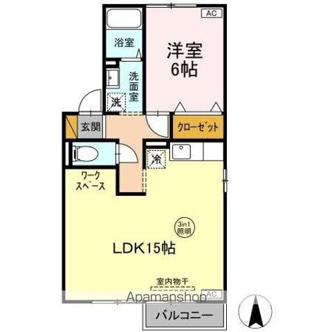 サンハイムS-A(1LDK/2階)の間取り写真