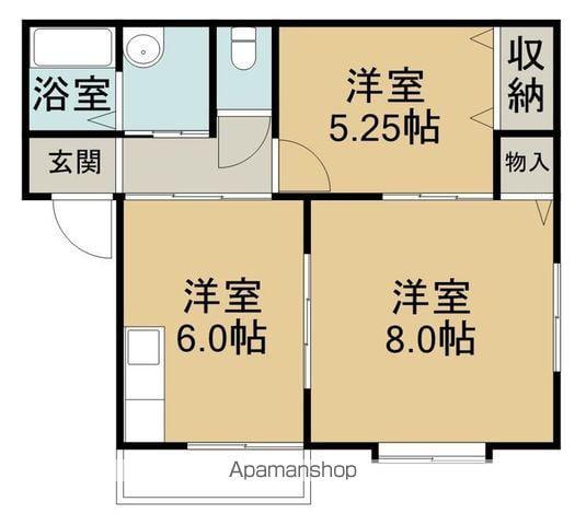 スターハイツⅡ(2DK/2階)の間取り写真