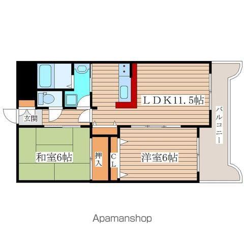 アロッジオS(2LDK/4階)の間取り写真