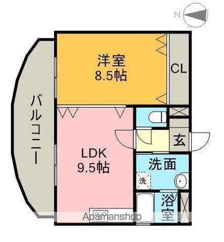 ミリオネア(1LDK/4階)の間取り写真