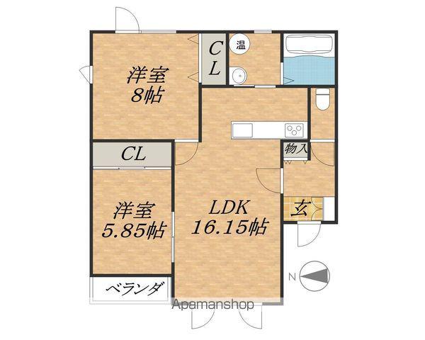 NORD N(2LDK/1階)の間取り写真
