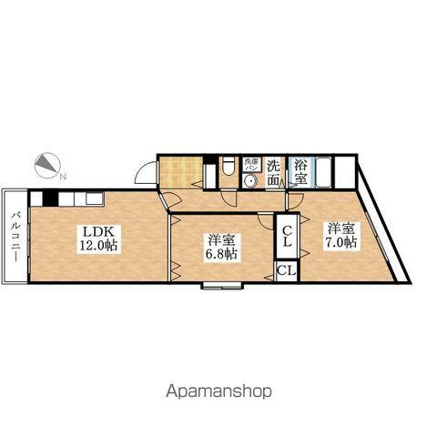 グランドステイ須ヶ口(2LDK/2階)の間取り写真