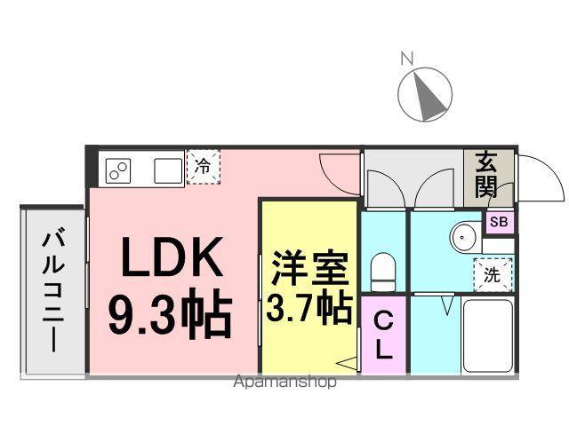 プランタン尼崎(1LDK/3階)の間取り写真