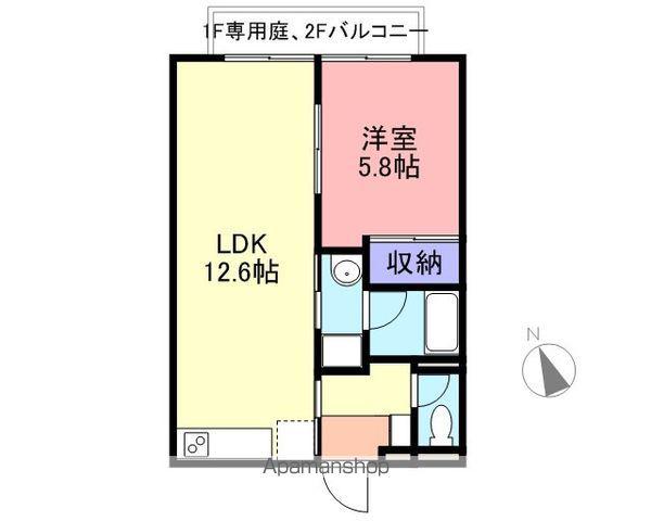 メゾンシエナ(1LDK/1階)の間取り写真