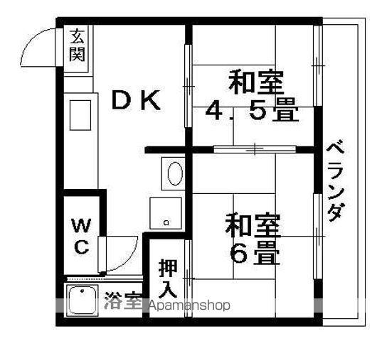 ハイツヒロノ2号(2DK/2階)の間取り写真