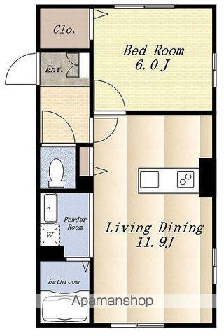 ハイブリッドメゾン(1LDK/1階)の間取り写真