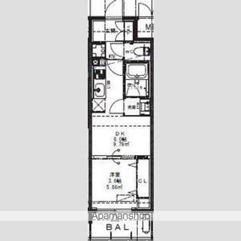 ALIVIS九条(1DK/9階)の間取り写真