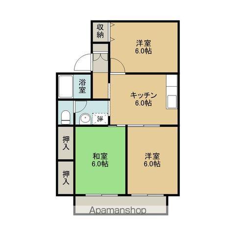 カーサ・アルビオンE(3DK/2階)の間取り写真