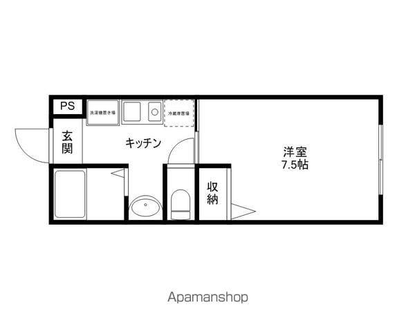 リオグラン(1K/1階)の間取り写真