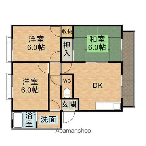 パル今福B棟(3DK/2階)の間取り写真