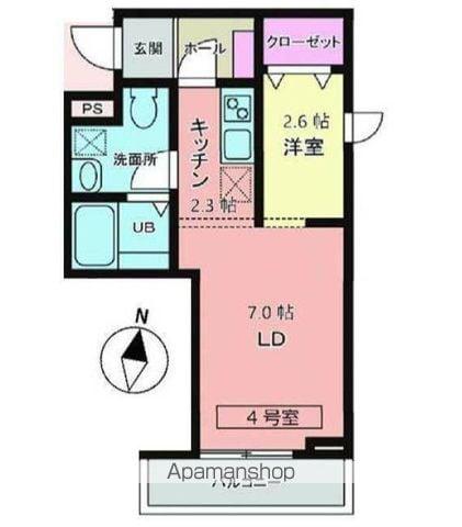 MERIDIAN利府加瀬壱番館(1LDK/1階)の間取り写真