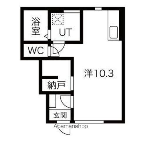 ペッパーミル(ワンルーム/1階)の間取り写真