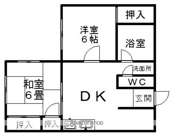 第二やまふじハイツ(2DK/1階)の間取り写真