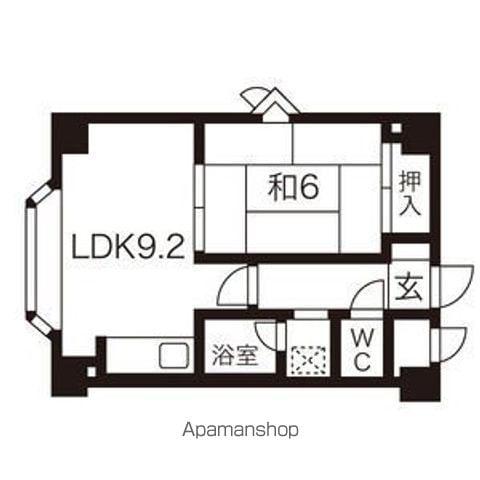 ダイアパレス北34条(1LDK/4階)の間取り写真