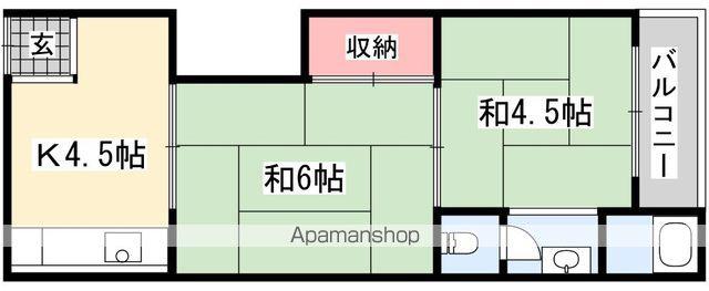 四宮ハイツ香里園(2K/1階)の間取り写真