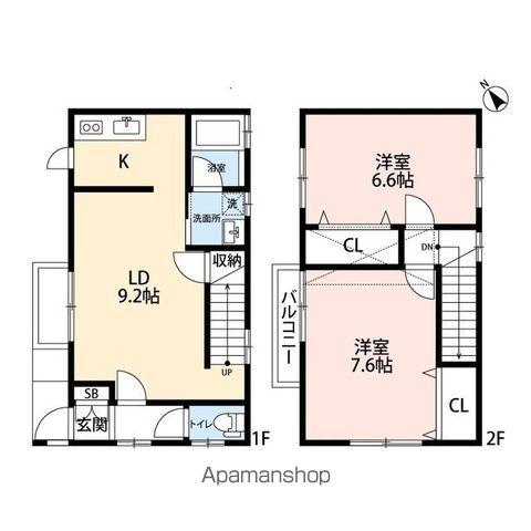 タウンコート・ルピナス(2LDK)の間取り写真