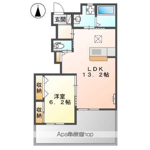 ビニグリーン末広(1LDK/1階)の間取り写真
