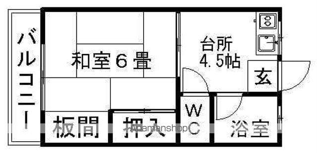 森アパート(1K/2階)の間取り写真