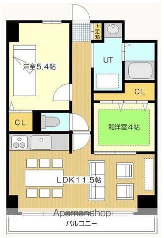 アクロビュー北大前(2LDK/7階)の間取り写真