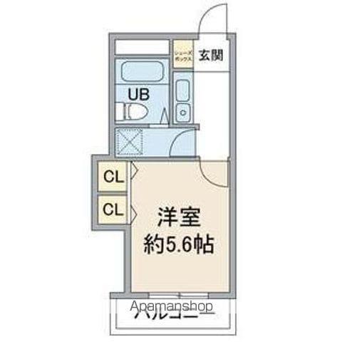 セピアパレスTAKEMI(1K/4階)の間取り写真