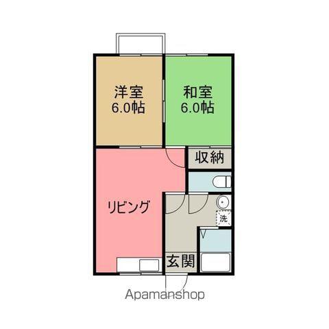 スターリースカイ(2DK/1階)の間取り写真