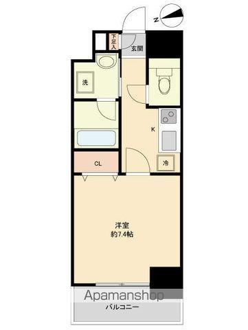 パークフラッツ本町(1K/12階)の間取り写真