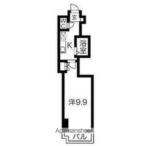 ライジング泉(1K/4階)の間取り写真