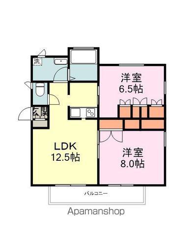エスポワール美明(2LDK/2階)の間取り写真