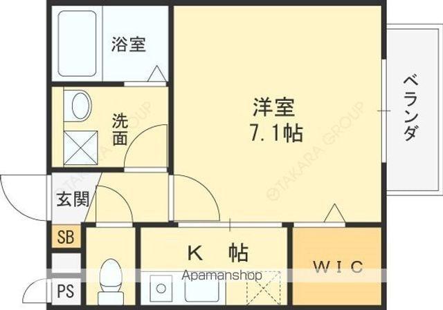 グレージュ山手Ⅱ(1K/1階)の間取り写真