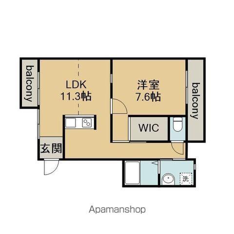 カーサENSHO(1LDK/2階)の間取り写真