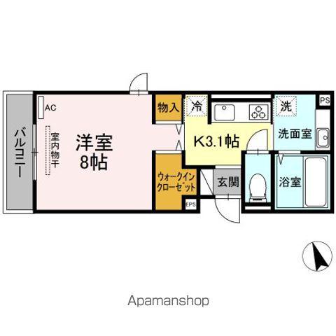 グランドゥール八乙女駅前 Ⅰ(1K/3階)の間取り写真