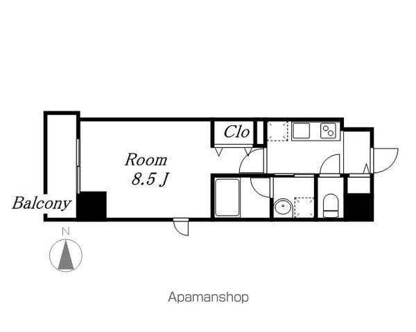 リシュドール名駅南(1K/12階)の間取り写真