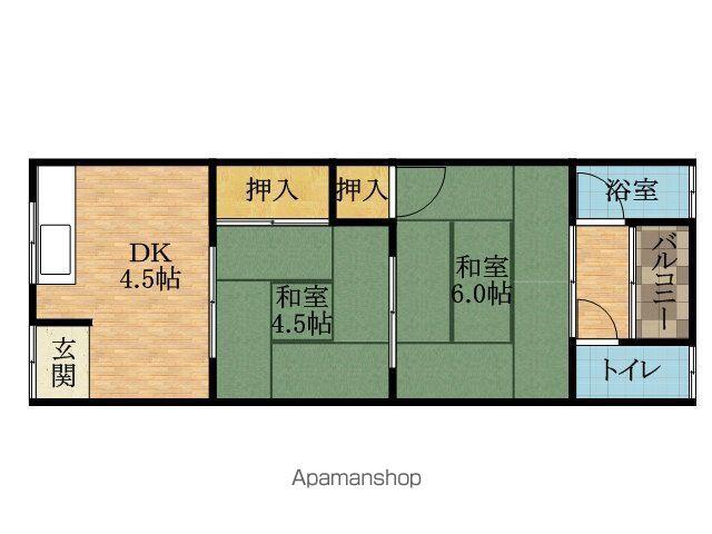 石本文化(2K/1階)の間取り写真