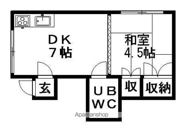 グランデ菊水(1DK/2階)の間取り写真